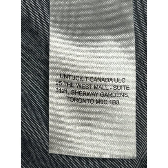 Untuckit Mens Long Sleeve Solid Blue Button Up Size‎ Large 100% Cotton - Picture 6 of 6